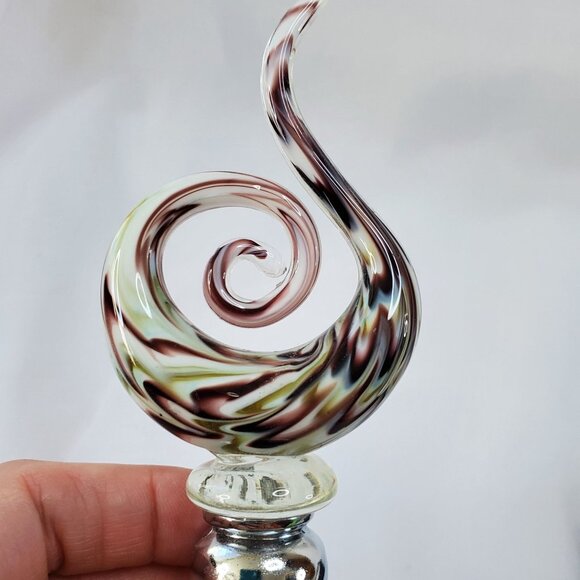 Murano Art Deco Swirl Glass Wine Stopper Murano Art Wine Stopper - Picture 3 of 8